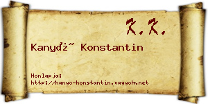 Kanyó Konstantin névjegykártya